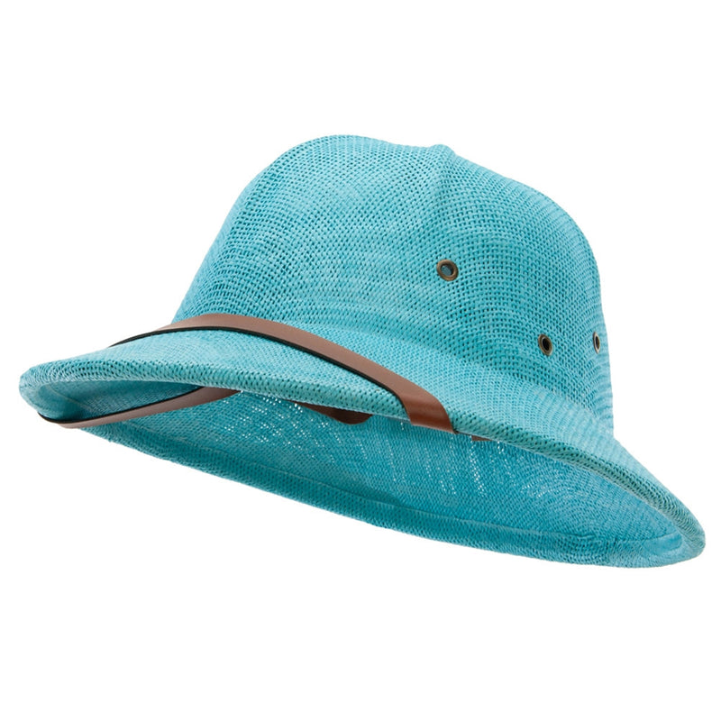 UPF 50+ Pith Helmet Twisted Toyo with Flower Ribbon