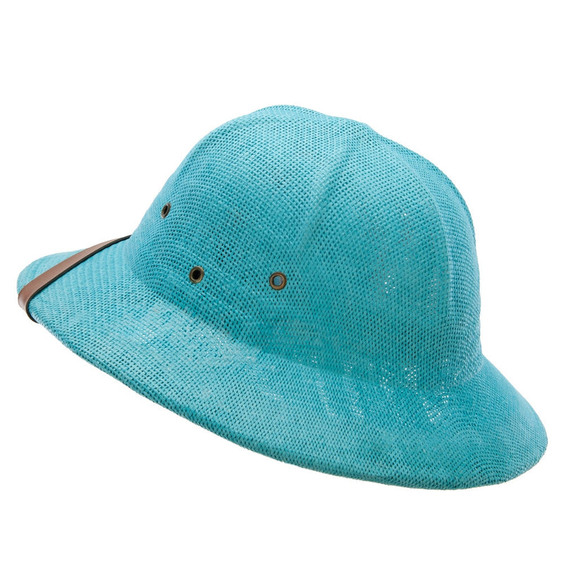 UPF 50+ Pith Helmet Twisted Toyo with Flower Ribbon