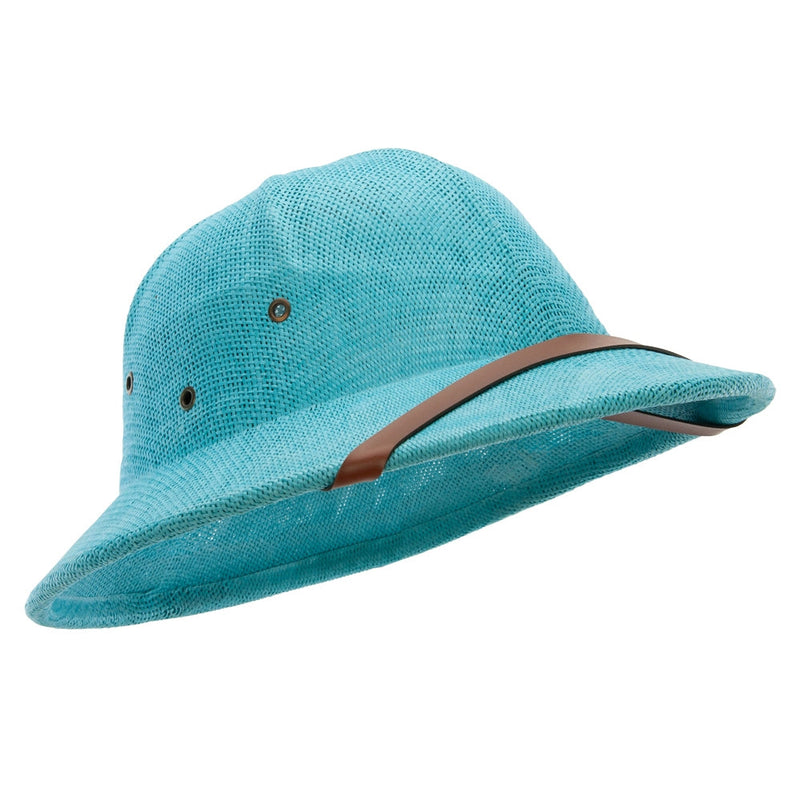 UPF 50+ Pith Helmet Twisted Toyo with Flower Ribbon