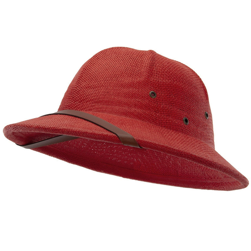 UPF 50+ Pith Helmet Twisted Toyo with Flower Ribbon