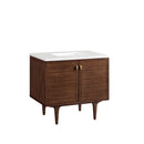 James Martin Amberly 36" Dual Mount Single Bathroom Vanity, Mid-Century Walnut