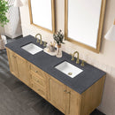James Martin Laurent 72" Dual Mount Double Bathroom Vanity, Light Natural Oak