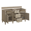 James Martin Lorelai 60" Double Bathroom Vanity, Whitewashed Oak