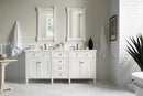 James Martin Brittany 72" Double Bathroom Vanity, Bright White