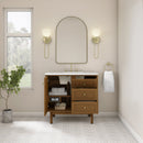 James Martin Laurent 36" Dual Mount Single Bathroom Vanity, Honey Oak