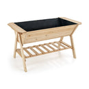 Raised Wood Garden Bed with Shelf and Liner by LJGDeals