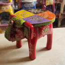 GobekUsa Handmade Elephant Stool: Thai Style Ethnic Wood Low Stool Ornament