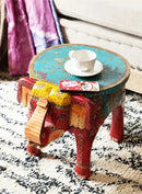 GobekUsa Handmade Elephant Stool: Thai Style Ethnic Wood Low Stool Ornament