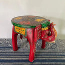 GobekUsa Handmade Elephant Stool: Thai Style Ethnic Wood Low Stool Ornament