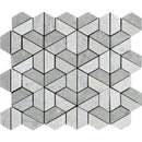 Thala Gray Textured 3d Hexagon Limestone Mosaics 10 3/8x12