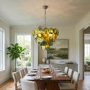 Thalia Olive Swirl Green Disc Chandelier