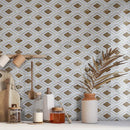 Thassos, Emperador Light, Royale Polished Stella Marble Mosaics 9 25/64x7 3/4