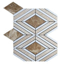 Thassos, Emperador Light, Royale Polished Stella Marble Mosaics 9 25/64x7 3/4