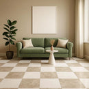 Sky Blue, Thassos Extra Honed Checkerboard Pattern Marble Tiles 12x12