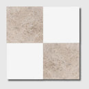 Sky Blue, Thassos Extra Honed Checkerboard Pattern Marble Tiles 12x12