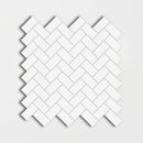 Thassos Honed Herringbone Marble Mosaics 12 1/8x13 3/8
