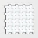 Thassos White&amp;ming Green Polished Basket Weave Marble Mosaics 12x12