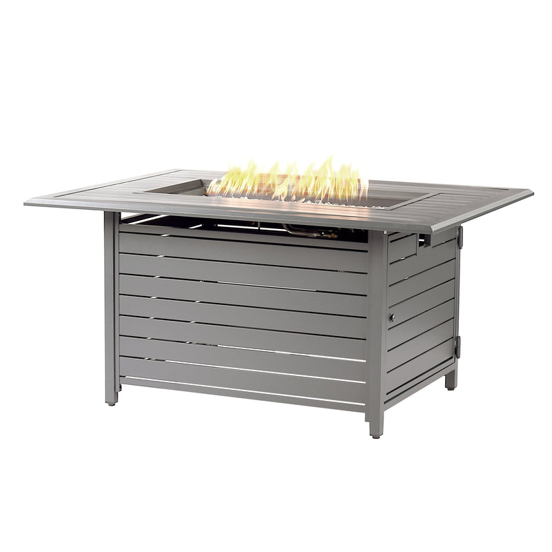 Aluminum 48-in Rectangular Propane Fire Table, Beads, Covers and Lid