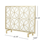 Thayer Single Panel Iron Fireplace Screen with Geometric Design