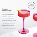 Reserve Nouveau Crystal Coupe Glasses in Berry Set of 2 by Viski