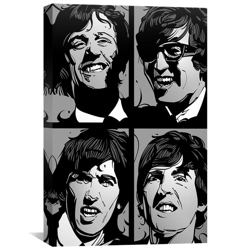 The Beatles Black and White Canvas