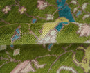 The Green Jungle Life Teal and Peach Peacock Bird Hand Knotted 8x10 Wool Area Rug