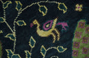 The Jungle Life Peacock on tree Rug Hand Knotted 8x10 Green Wool Rug by The Rug Decor