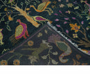 The Jungle Life Peacock on tree Rug Hand Knotted 8x10 Green Wool Rug by The Rug Decor