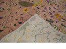 The Jungle Life Peacock on tree Rug Hand Knotted 8x10 Peach Wool Rug by The Rug Decor