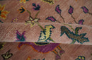 The Jungle Life Peacock on tree Rug Hand Knotted 8x10 Peach Wool Rug by The Rug Decor