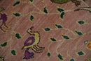 The Jungle Life Peacock on tree Rug Hand Knotted 8x10 Peach Wool Rug by The Rug Decor