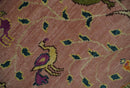 Hand-Knotted Wool Area Rug featuring Peacock on Tree Motif in Warm Peach Tones Multi Size