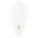 The Light White Mother of Pearl Cross Pendant Golden Necklace