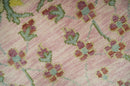 Pink and Green Peacock Garden Hand Knotted Wool Area Rug Traditional Weaving Design