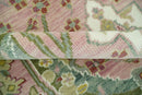 Pink and Green Peacock Garden Hand Knotted Wool Area Rug Traditional Weaving Design