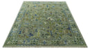 The Plant and Root Green Hand Knotted 8x10 Traditional Wool Area Rug by The Rug Decor