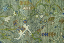 The Plant and Root Green Hand Knotted 8x10 Traditional Wool Area Rug by The Rug Decor