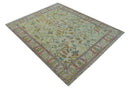 The Plants and Roots Ivory and Pink Hand Knotted Traditional Custom Made Wool Rug by The Rug Decor