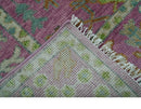 The Plants and Roots Pink and Green Hand Knotted Traditional Custom Made Wool Rug by The Rug Decor