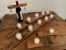 Whiskey & Wine Barrel Romantic Gift Pack — Two 5-Candle Stave Centerpieces