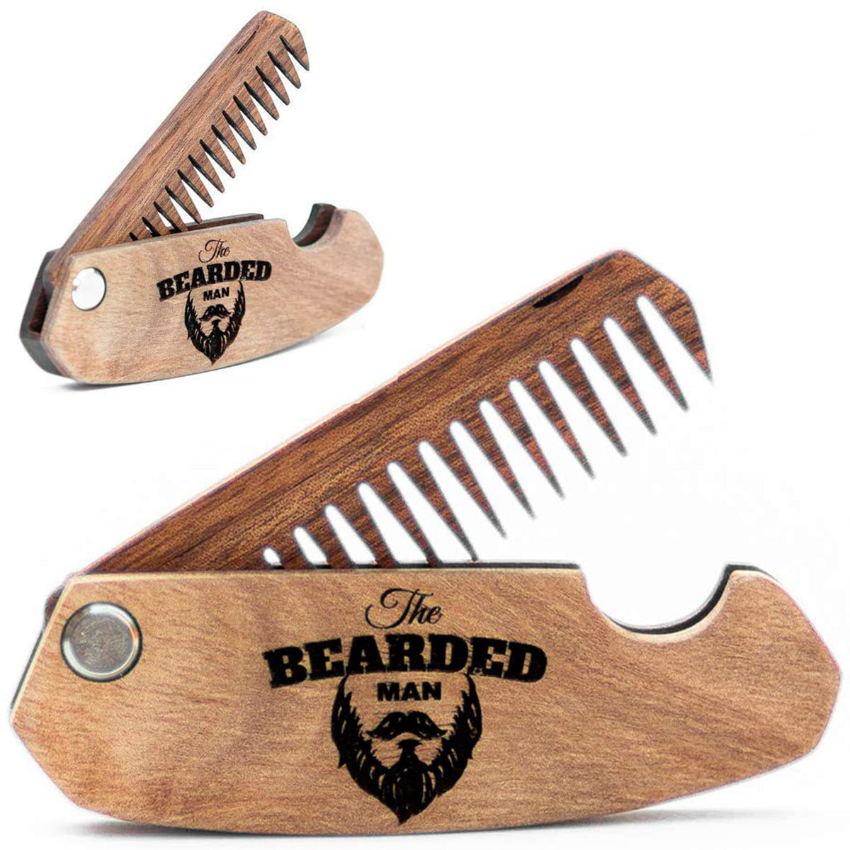 Wooden Beard Comb – Bearded Man, photo 2 of 13