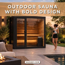 ThermaSol Spectra 4-Person Fully-Assembled Outdoor Sauna Cabin [Made-To-Order] [14-SPECTRA] (SAK46921)