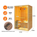 Thermora Alpine Premium 2-Person 3KW Hemlock Wood Sauna With LED Wall Light (SAK28471) by SAKSBY WHOLESALE