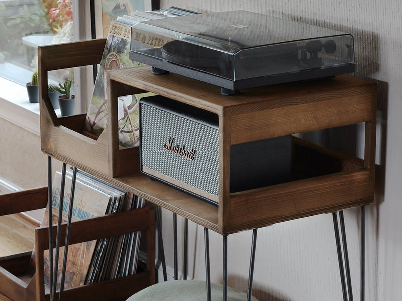 The Tallboy Turntable Station: Record Player Stand With Vinyl Record Storage