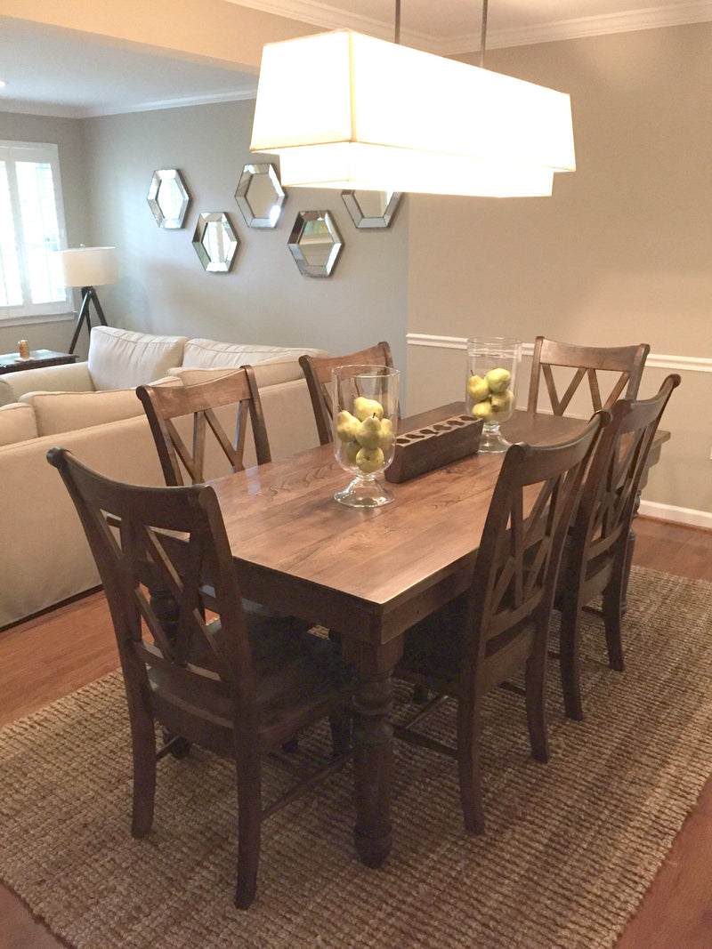 Thick Spindle Farmhouse Dining Table