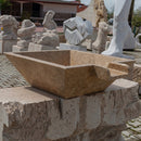 Aspendos Travertine Natural Stone Pool Square Poolwok with Lip
