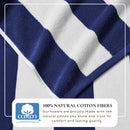 Cotton Velour Cabana Stripe Beach Towel - Novia Collection by Great Bay Home
