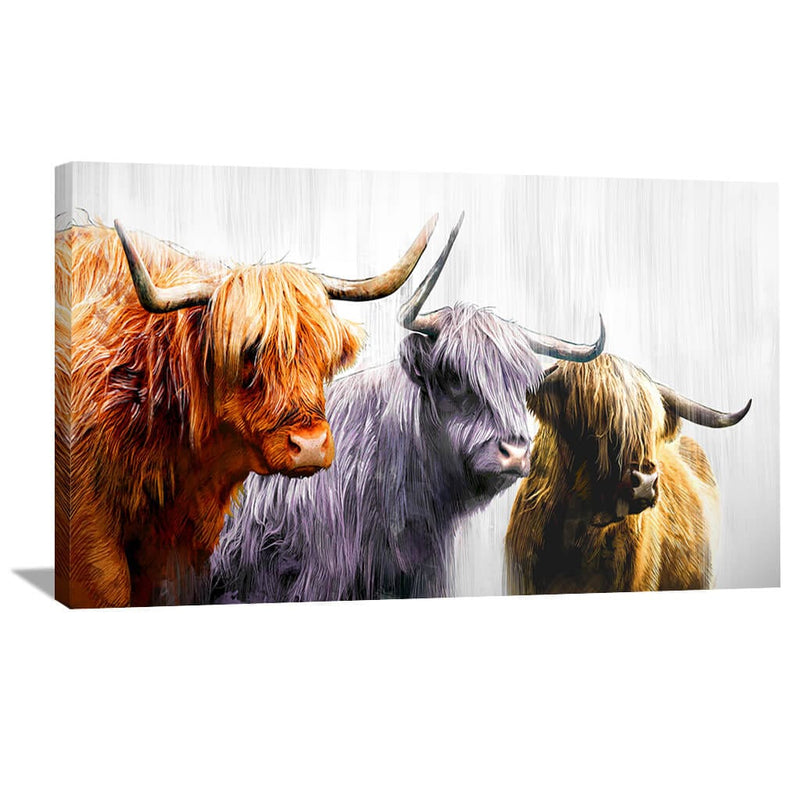 Three Highland Cows Canvas