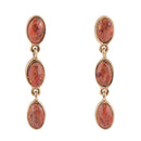 Three Times the Orange Sponge Coral Golden Drop Earrings