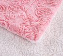 DaDa Bedding Luxury Blossom Pink Rose Buds Pink Sherpa Backside Faux Fur Throw Blanket (BL-171752)